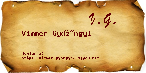 Vimmer Gyöngyi névjegykártya